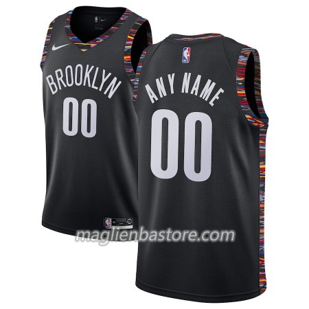 Maglia NBA Brooklyn Nets Personalizzate 2018-19 Nike City Edition Nero Swingman - Uomo
